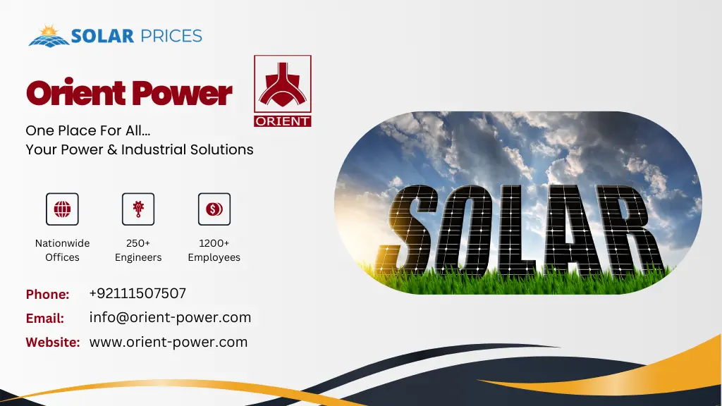 Orient Power the best solar company in Pakistan